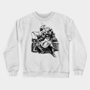 Punk Rock Girl Loves Leaky Robot Crewneck Sweatshirt